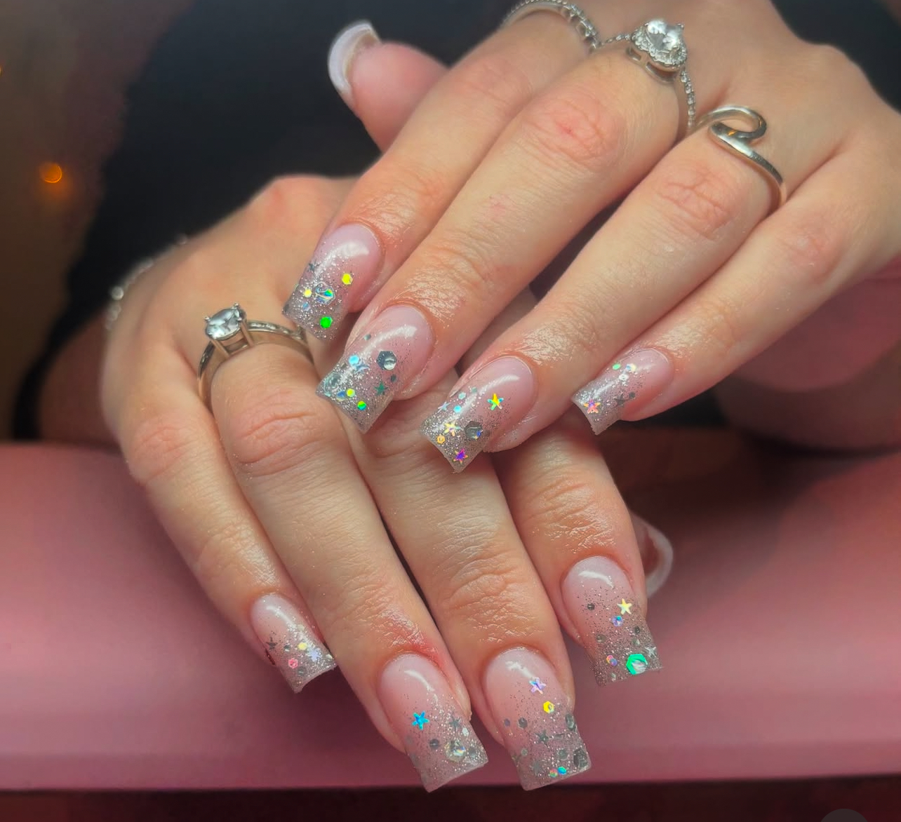 Glitter confetti nagels